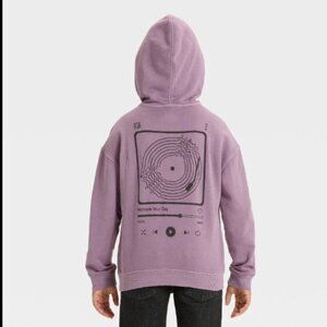 Cat & Jack Boys 16-18 Lightweight Vinyl Lover Hoodie NWOT
